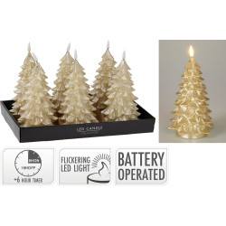 Bougie sapin LED dorée Ø 11 x 17 cm