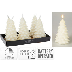 Bougie sapin LED blanche Ø 12