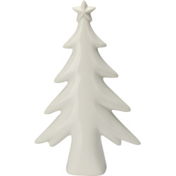 Sapin avec étoile en porcelaine blanc 11
