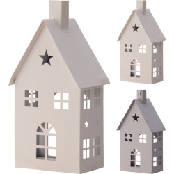 Bougeoir maison en métal gris 9