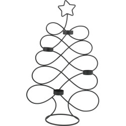 Bougeoir sapin en métal 29 x 14 x 48