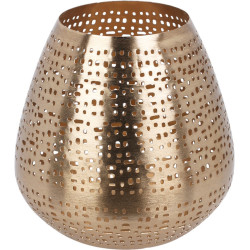 Photophore en fer doré Ø 15 x 15 cm