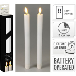 Chandelle LED blanche 25 cm 2 pièces