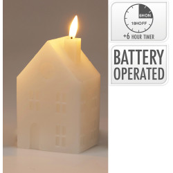 Bougie maison LED blanche 8 x 6