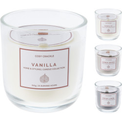 Bougie parfumée avec mèche en bois Ø 9 x 9