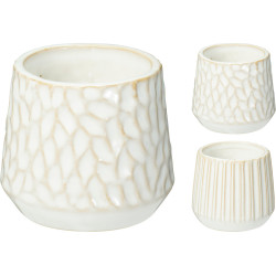 Bougie avec pot en porcelaine blanche Ø 7 x 6 cm