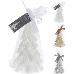 Bougie sapin avec emballage cadeau Ø 8 x 13 cm