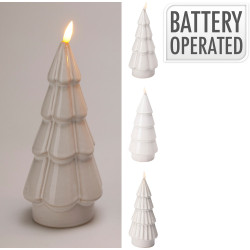 Sapin de Noël LED en porcelaine blanc Ø 9 x 23 cm