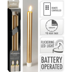 Chandelle LED Dorée 25cm – Ambiance Festive