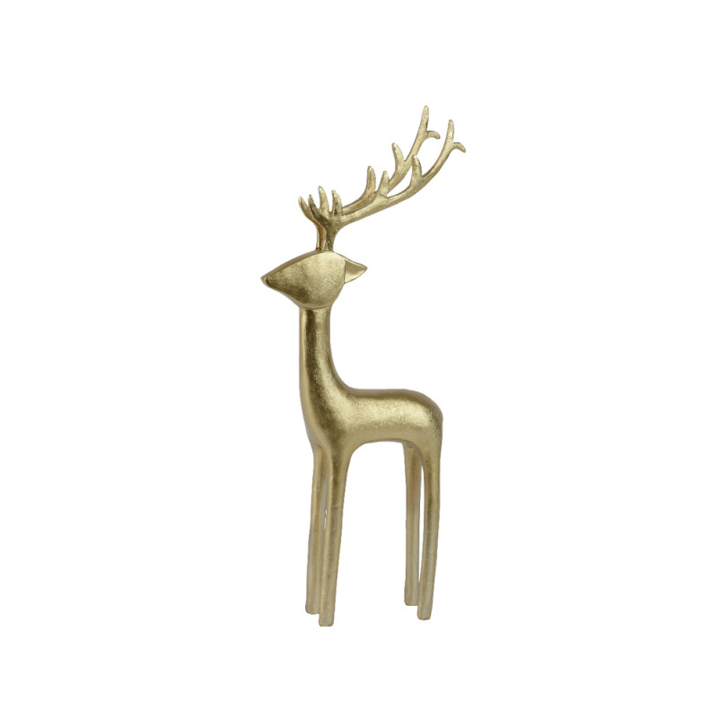 Cerf en polyrésine doré 19 x 8