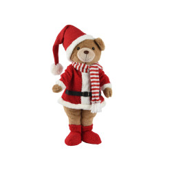 Ours Père Noël en polyester 60 cm DECORIS