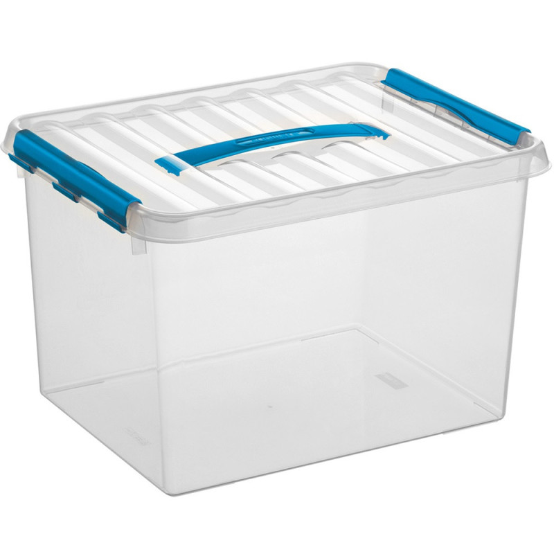 Box rangement Q-line 22L bleu/transparent – Organisez vos affaires | SUNWARE