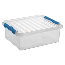 Box rangement Q-line 25L bleu/transparent – Organisez vos affaires | SUNWARE