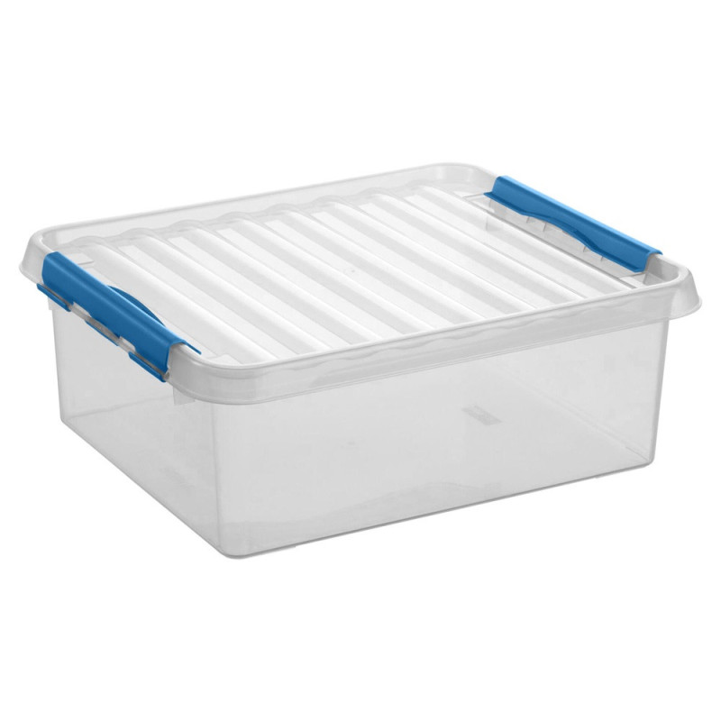 Box rangement Q-line 25L bleu/transparent – Organisez vos affaires | SUNWARE