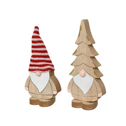 Gnome en bois 8 x 5 x 18 cm DECORIS