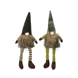 Gnome avec jambes souples en polyester 14 x 9 x 40 cm DECORIS