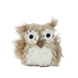 Chouette en polyester brune 14 x 6 x 11 cm DECORIS