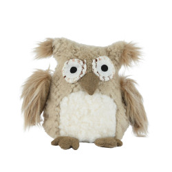 Chouette en polyester brune 24 x 15 x 21 cm DECORIS