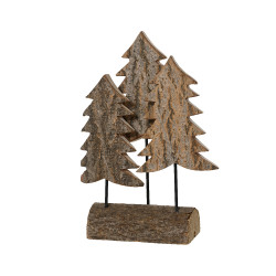 Paysage avec 3 arbres en bois de Paulownia 40 cm DECORIS