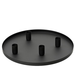 Bougeoir en fer noir Ø 30 x 4 cm DECORIS