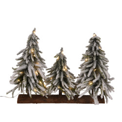Décoration de table sapins enneigés micro LED 46 x 15 x 34 cm