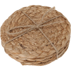 Sous-verre en jute Ø 10 cm 4 pièces