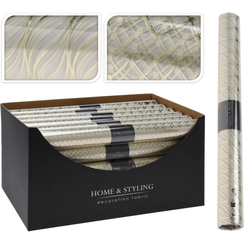 Tissu décoratif organza champagne doré 36