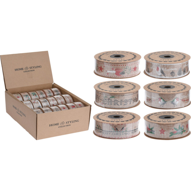 Ruban en jute avec motif de Noël 2