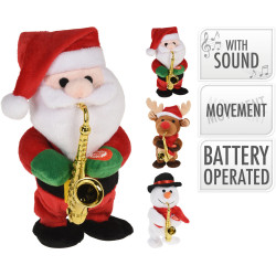Peluche de Noël avec son et mouvement 24 cm