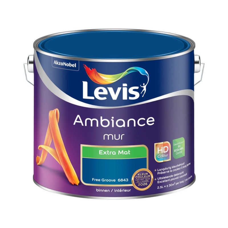 Peinture pour murs Ambiance Free Groove extra mat 2,5 L LEVIS