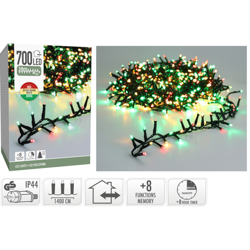 Guirlande snake intérieure et extérieure 700 LED blanc