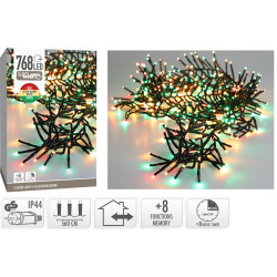 Guirlande grappe intérieure et extérieure 768 LED blanc