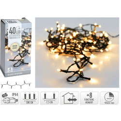 Guirlande intérieure et extérieure 40 LED blanc chaud 3 m