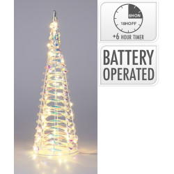Cône micro LED arc-en-ciel blanc froid Ø 12 x 40 cm