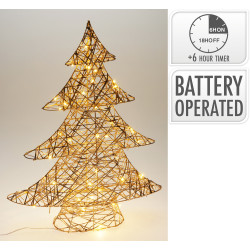 Sapin de Noël champagne micro LED blanc chaud 50 x 13 x 60 cm