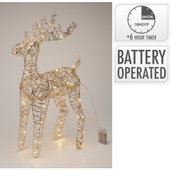 Renne champagne micro LED blanc chaud 36 x 14 x 60 cm