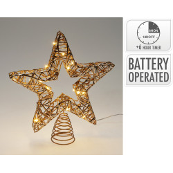 Etoile champagne micro LED blanc chaud 24 x 5 x 28 cm