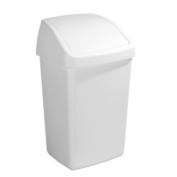 Poubelle Delta 50 L blanche – à bascule et pratique | SUNWARE
