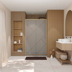 Porte de douche Japandi 120x200cm – Design Géométrique | AURLANE
