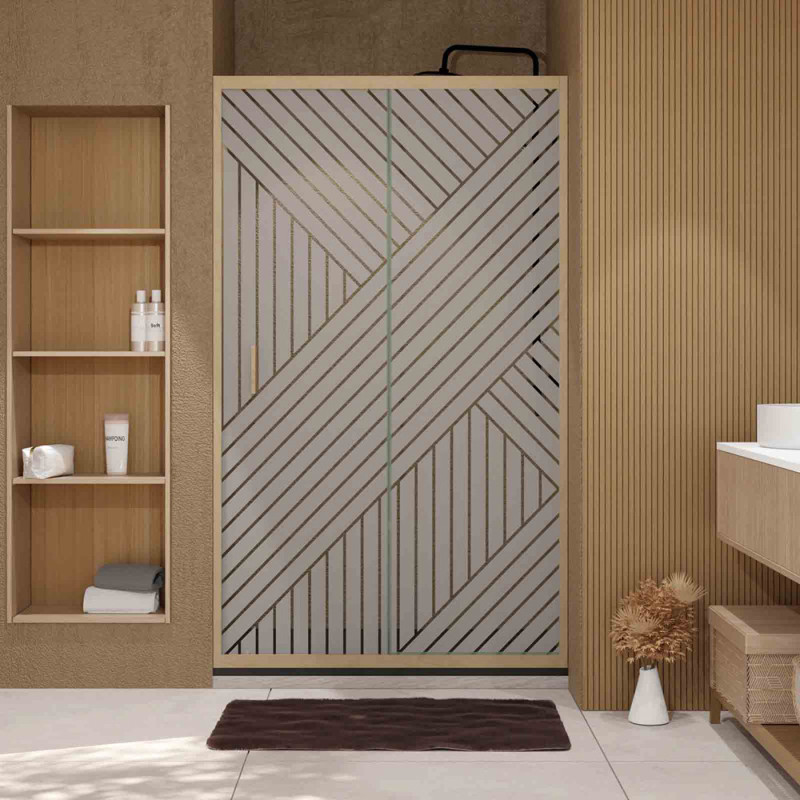 Porte de douche Japandi 120x200cm – Design Géométrique | AURLANE