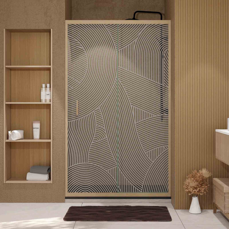 Porte de douche Japandi courbe 120x200cm – Design & Pratique | AURLANE