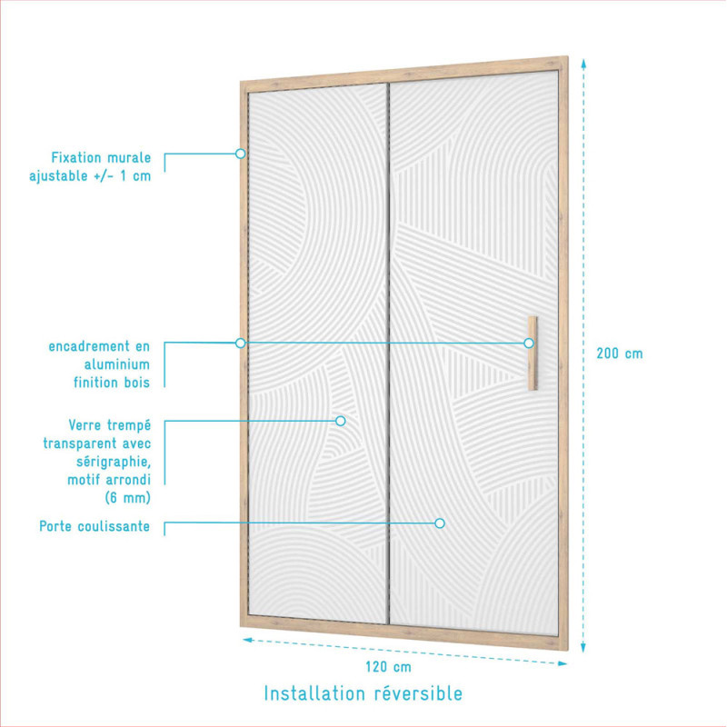 Porte de douche Japandi courbe 120x200cm – Design & Pratique | AURLANE