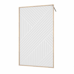 Paroi de douche Japandi Géométrique Bois 120x200cm – Élégance | AURLANE