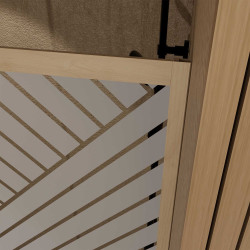 Paroi de douche Japandi Géométrique Bois 120x200cm – Élégance | AURLANE