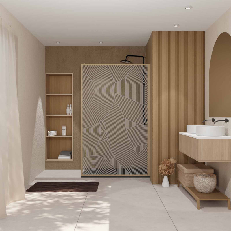 Paroi de douche Japandi courbe 120x200cm – Design & Élégance | AURLANE