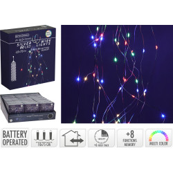 Fil illuminé argenté 80 micro LED multicouleur 10 x 0