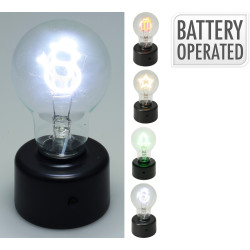 Lampe de table Noël filament LED multicouleur Ø 8 x 14 cm