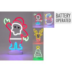Figurine de Noël néon LED multicouleur 20 x 27