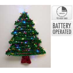 Sapin de Noël à suspendre LED multicouleur 43 x 57 cm