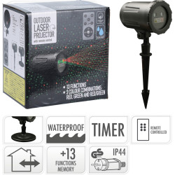 Projecteur laser de Noël avec effet rotatif extérieur multicouleur